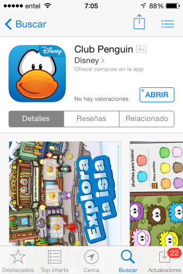 Decarar Club Penguin on iPhone